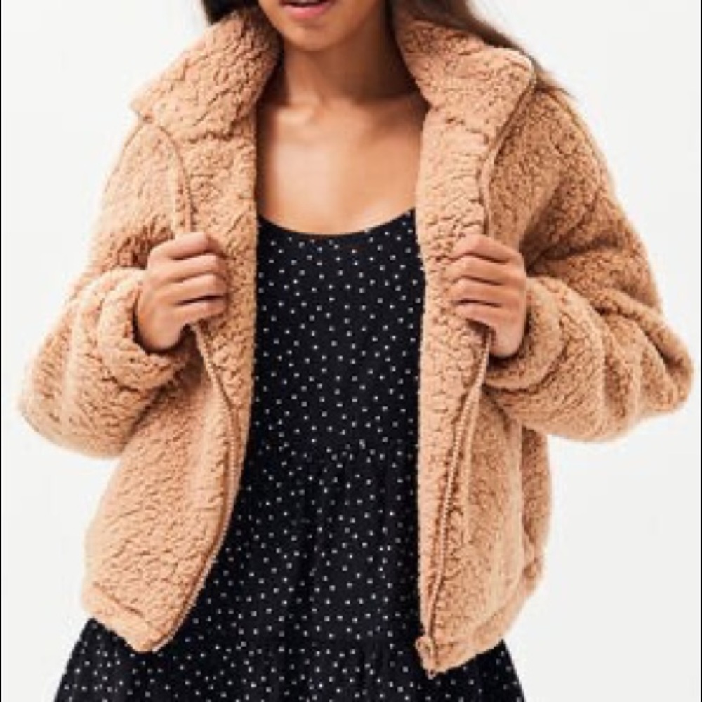 PacSun Tan Cozy Sherpa Jacket/Faux Fur Teddy Coat
